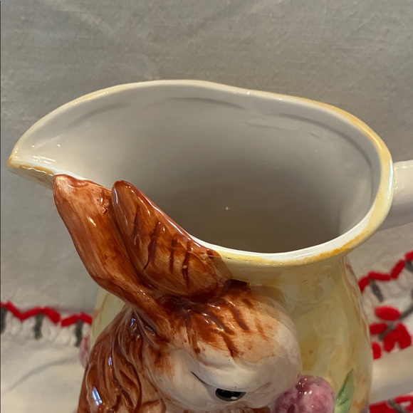 Charming Rabbit Ceramic Easter Pitcher - Picture 4 of 7